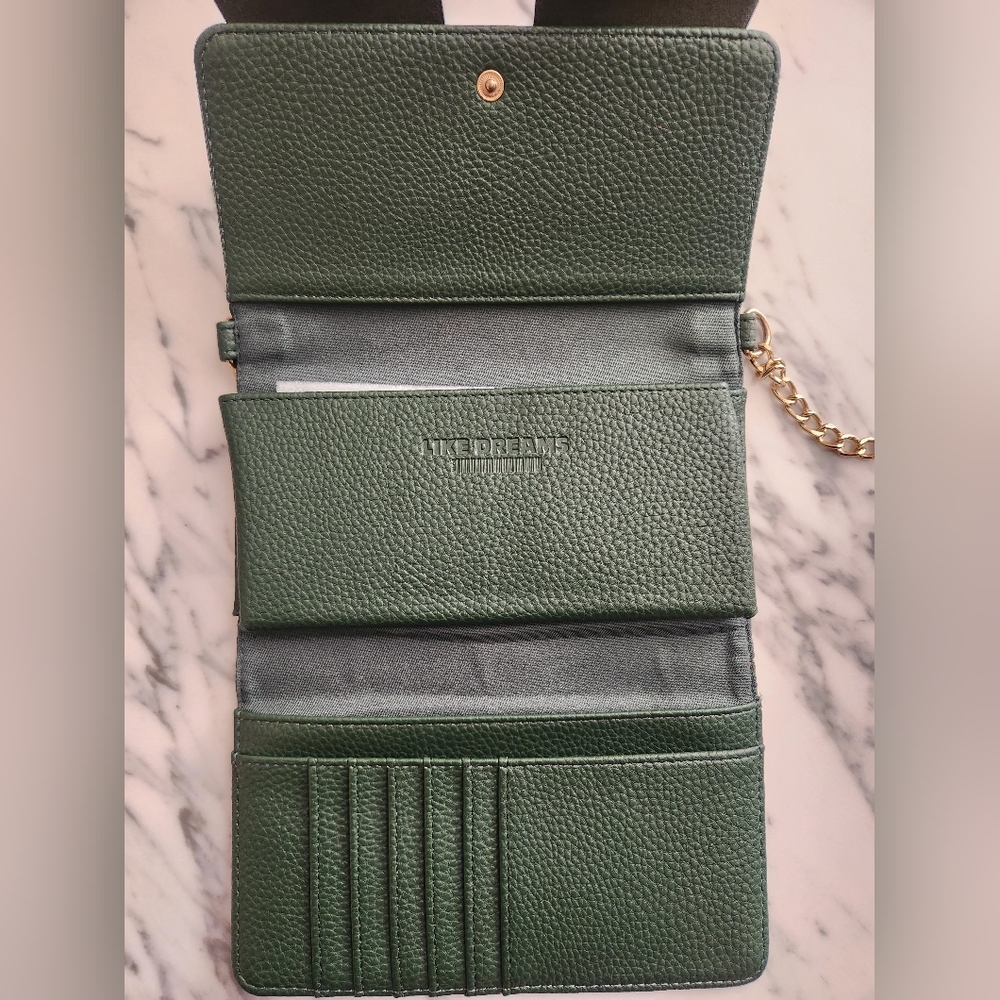 Green And Gold Leather Bow Bag **Please Read Discription** - Picture 5 of 8